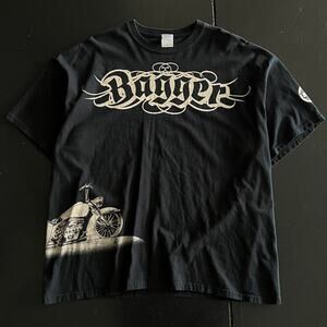 Bagger vintage y2k black biker t shirt